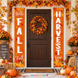 Fall Harvest Porch Banners, Autumn Pumpkin Decor (12x71 Inch)
