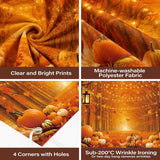 Autumn Forest Backdrop, Pumpkin Harvest Party Photo Booth Decor (71x43 Inch)