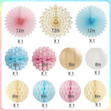 Boho Gender Reveal Party Set, Pink Blue Champagne Baby Shower Decorations