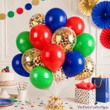 60-Piece Mexican Independence Day Balloons, Red Green Blue Confetti, 12 Inch Fiesta Decorations