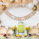 Reusable Burlap Gender Reveal Banner, Rustic Baby Shower Decor (280cm)