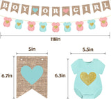 Boy or Girl Gender Reveal Banner Set, Blue Pink Baby Shower Decor (2pc)