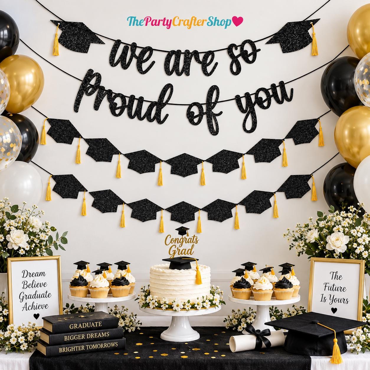 2026 Graduation Banner Set, Pre-Strung Tassel Decor, Class of 2026 Party Supplies
