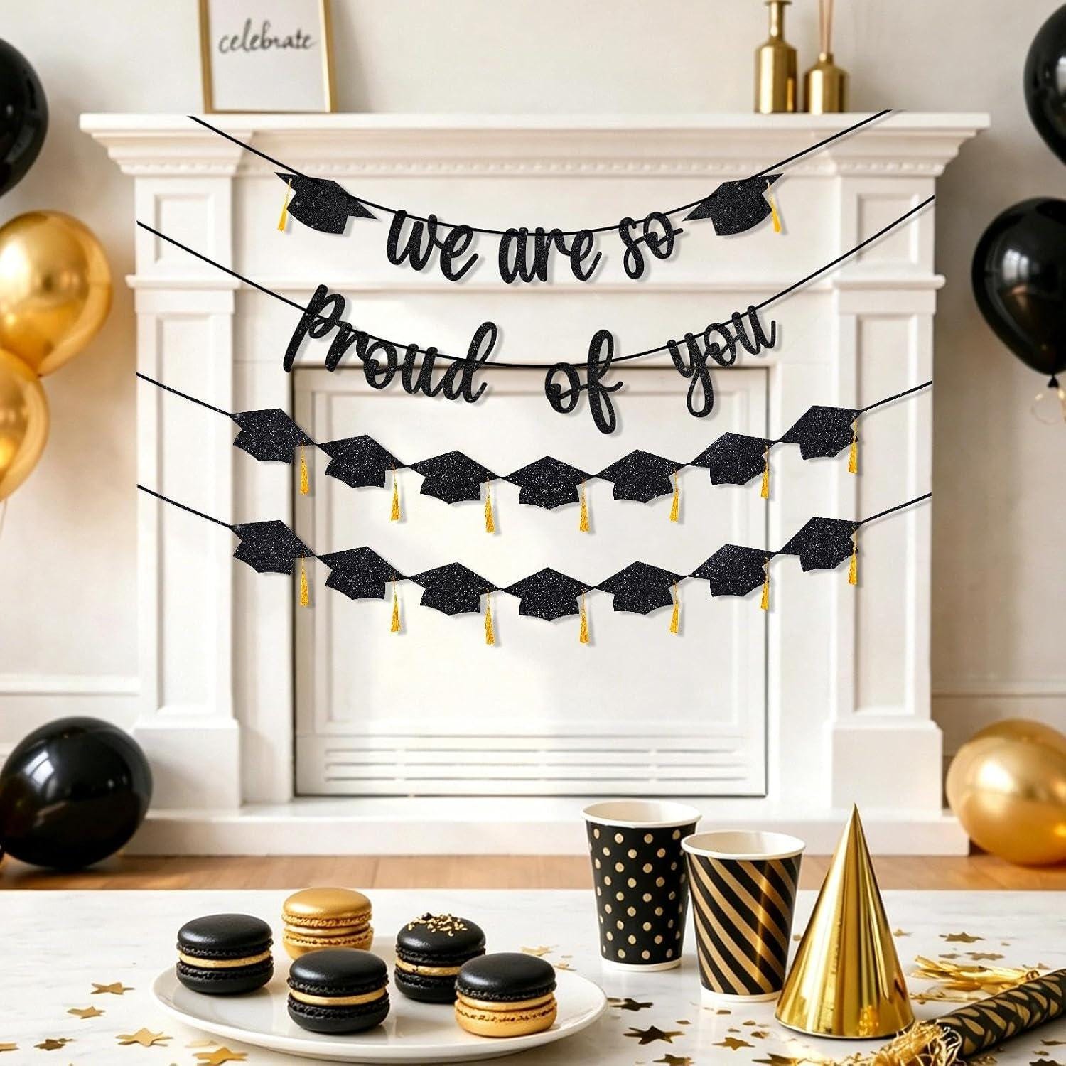 2026 Graduation Banner Set, Pre-Strung Tassel Decor, Class of 2026 Party Supplies