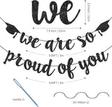 2026 Graduation Banner, Black Glitter Congrats Sign, Class of 2026 Party Decor