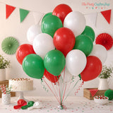 60-Piece Mexican Independence Day Balloon Arch Kit, Red Green White Latex Party Decorations