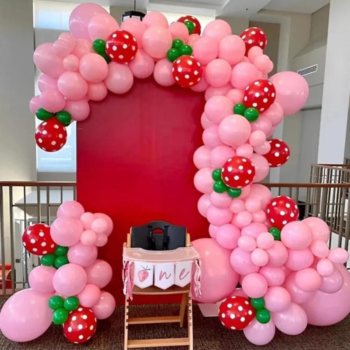 Mexican Independence Day Balloon Arch Kit, Red Pink Green White Latex Balloons (156 Piece)