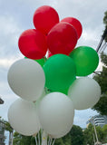 60 Mexican Independence Day Balloons, Red Green White Latex Party Decorations (12 Inch)