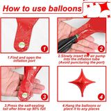Mexican Independence Day Star Balloons, Red Green Foil Party Decorations (14PCS)
