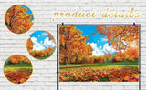 7x5FT Fall Forest Backdrop, Autumn Maple Leaves, Thanksgiving Party Decor