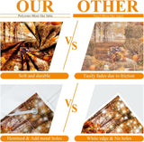 10x8FT Fall Harvest Backdrop, Autumn Leaves, Pumpkins, Hay Bales (Fabric Photo Booth Decor)