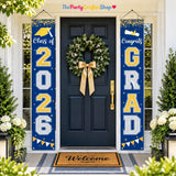 Class of 2026 Graduation Banner, Blue Porch Sign, Indoor Outdoor Party Decor