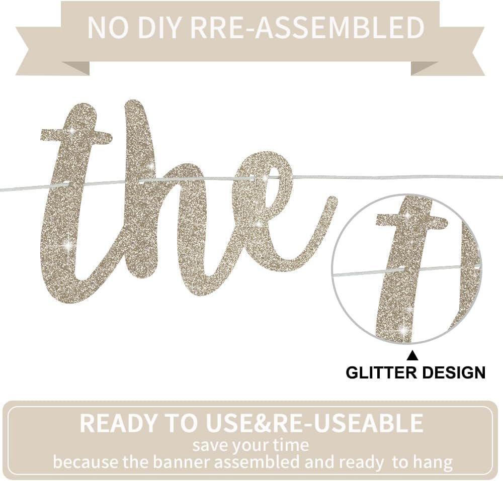 Champagne Glitter New Chapter Banner, Pre-Strung Graduation Sign, Farewell Party Garland