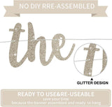 Champagne Glitter New Chapter Banner, Pre-Strung Graduation Sign, Farewell Party Garland