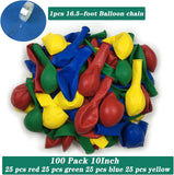 100-Piece Mexican Independence Day Balloons, Red Green Blue Yellow Latex Party Decorations (10 Inch)