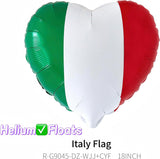 6PCS Mexican Independence Day Heart Balloons, Red Green White Foil Party Decorations