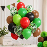 Mexican Independence Day Balloon Set, Red Green Brown Confetti Latex (12 Inch)