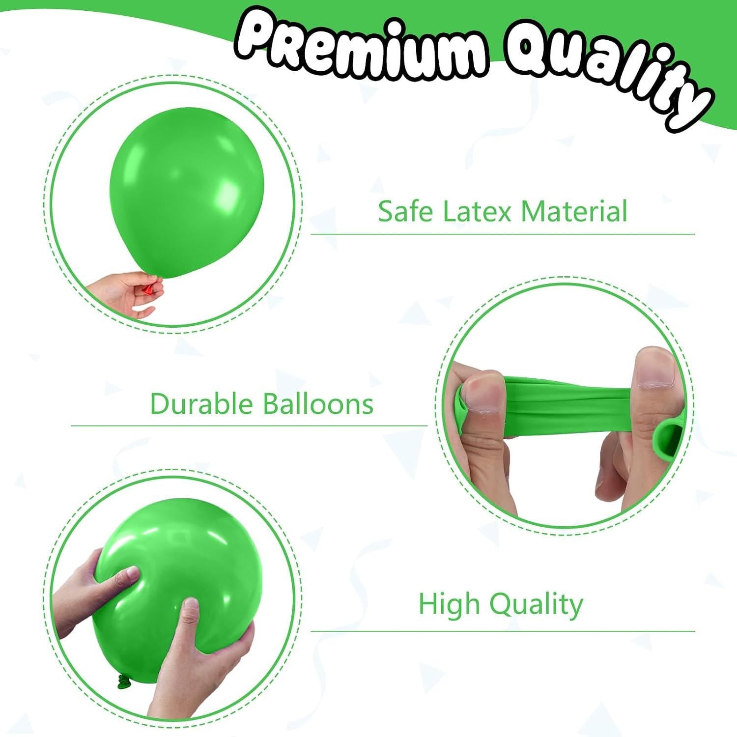 Mexican Independence Day Balloon Set, Red Green Brown Confetti Latex (12 Inch)