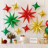 16PCS Mexican Independence Day Star Balloons, Red Green Gold Foil Party Decorations