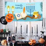 Yom Kippur Holiday Banner, Jewish Festival Backdrop, Party Photo Booth Decor (70x35 Inch)