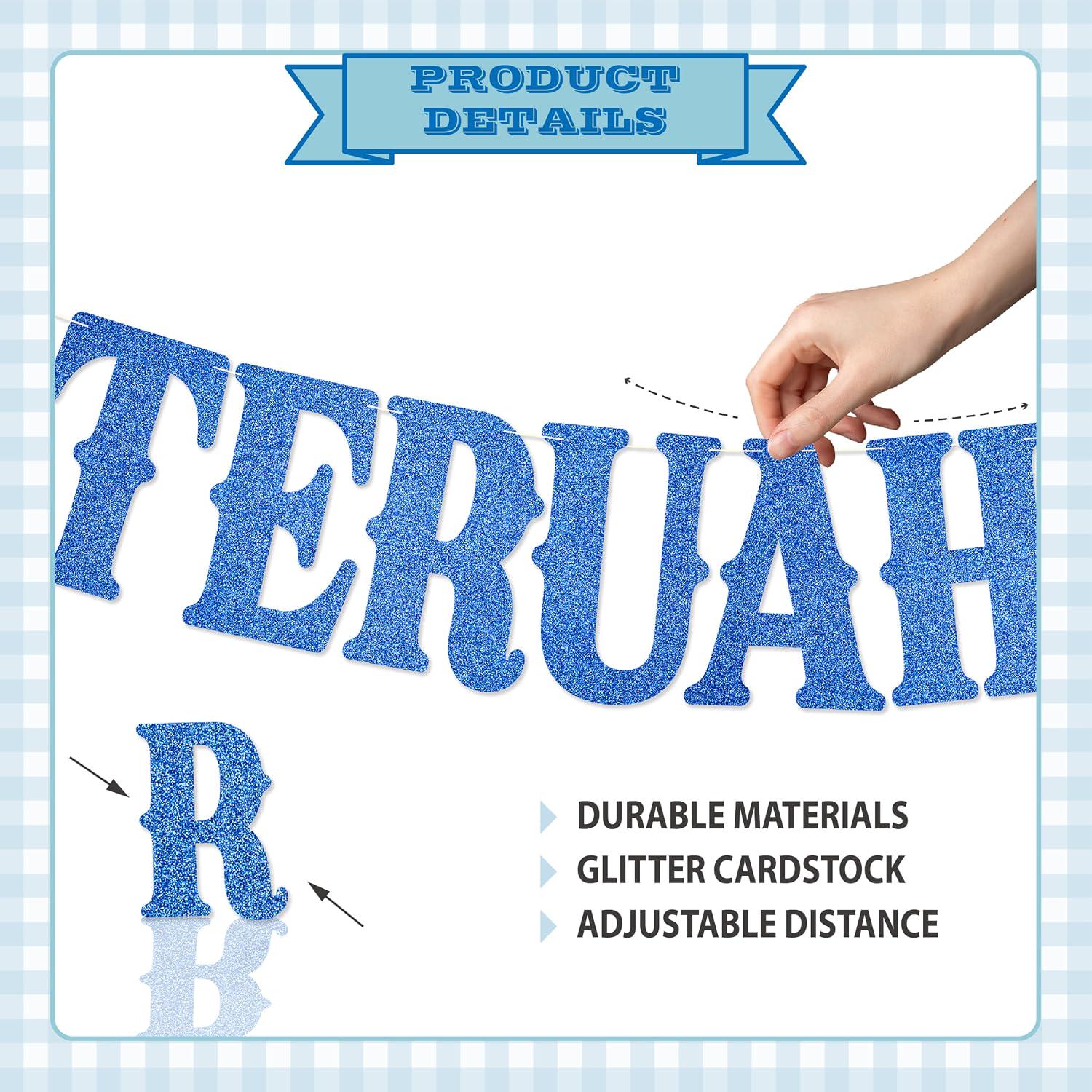 Yom Teruah Glitter Banner, Feast of Trumpets Party Decor (Ready Made)