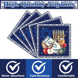 Yom Kippur Napkins, Jewish Holiday Table Decor, Star of David, Menorah (100 Pack)