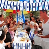Israel Flag Banner, 30 Piece Blue White String Flags, Yom HaAtzmaut Parade Decor