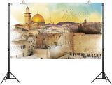 Jerusalem Western Wall Backdrop, Kotel Jewish Holiday Decor (71x43 Inch)