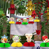 Sukkot Honeycomb Centerpieces, 9-Piece Harvest Table Decorations (Paper)