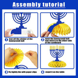 8-Piece Passover Honeycomb Centerpieces, Jewish Holiday Table Decorations