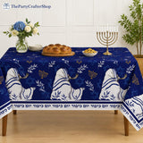 Yom Kippur Tablecloth, Shofar Leaves, Star of David, Jewish Holiday Decor (60x84 Inch)