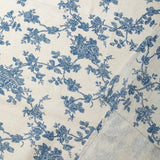 Dark Blue Floral Tablecloth, 52x70 Inch Polyester Dining Cover (Indoor Outdoor)