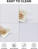 2 Pack White Polyester Tablecloth, Waterproof Wrinkle-Free Dining Cover (60x102 Inch)