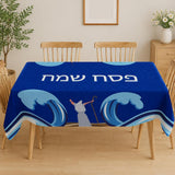 Passover Tablecloth, Moses Red Sea Pesach Seder Decor (60x84 Inch)