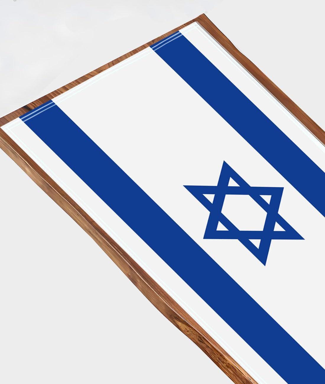 Israel Flag Tablecloth, 60x80 Inch Polyester Runner, Jewish Celebration Decor
