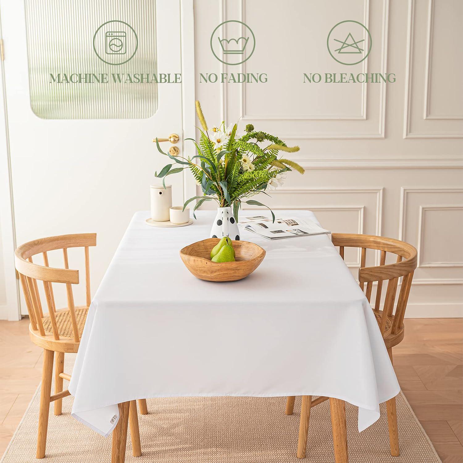 Washable Polyester Tablecloth, Wrinkle-Free, Spillproof, Outdoor Party Decor (60x84 Inch)