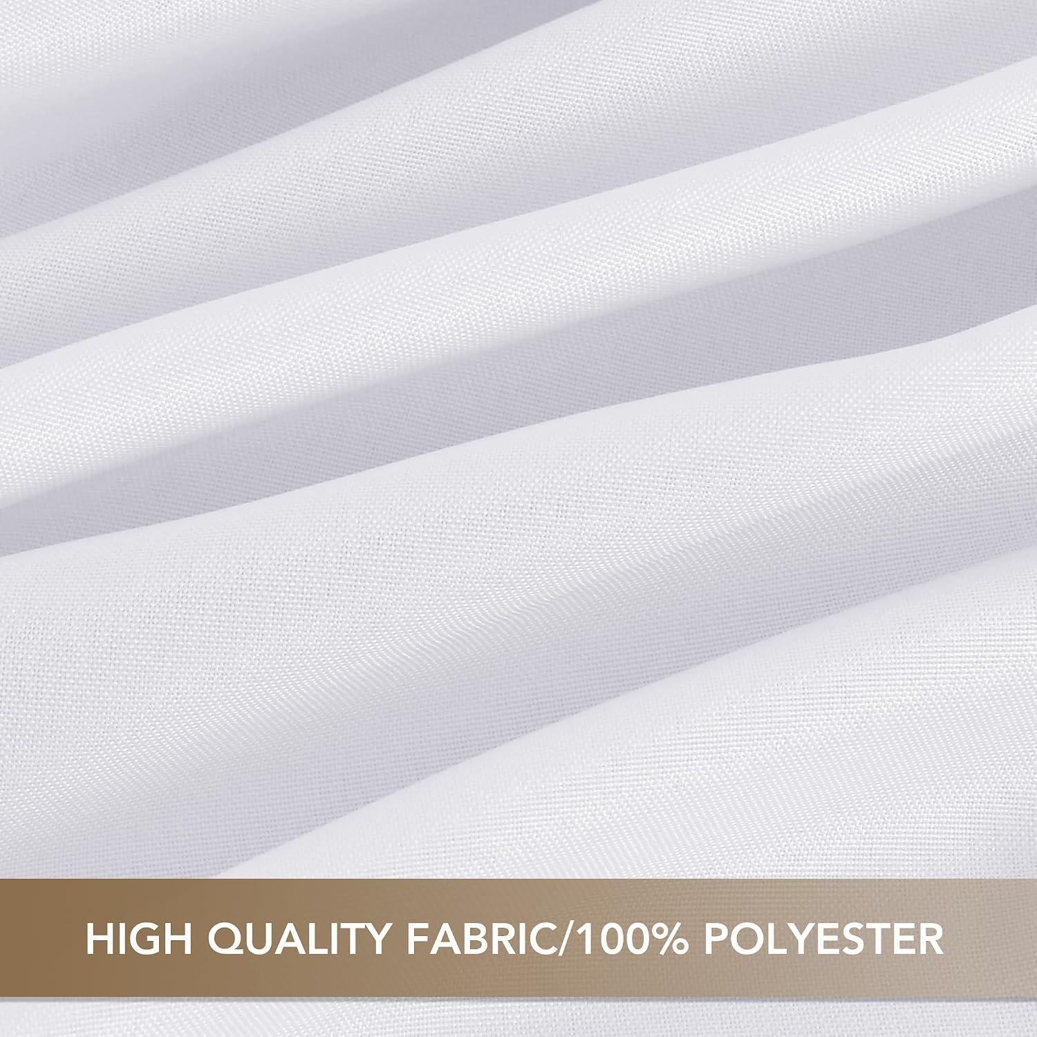 White Polyester Square Tablecloth, 54x54 Inch, Washable Dinner Decor