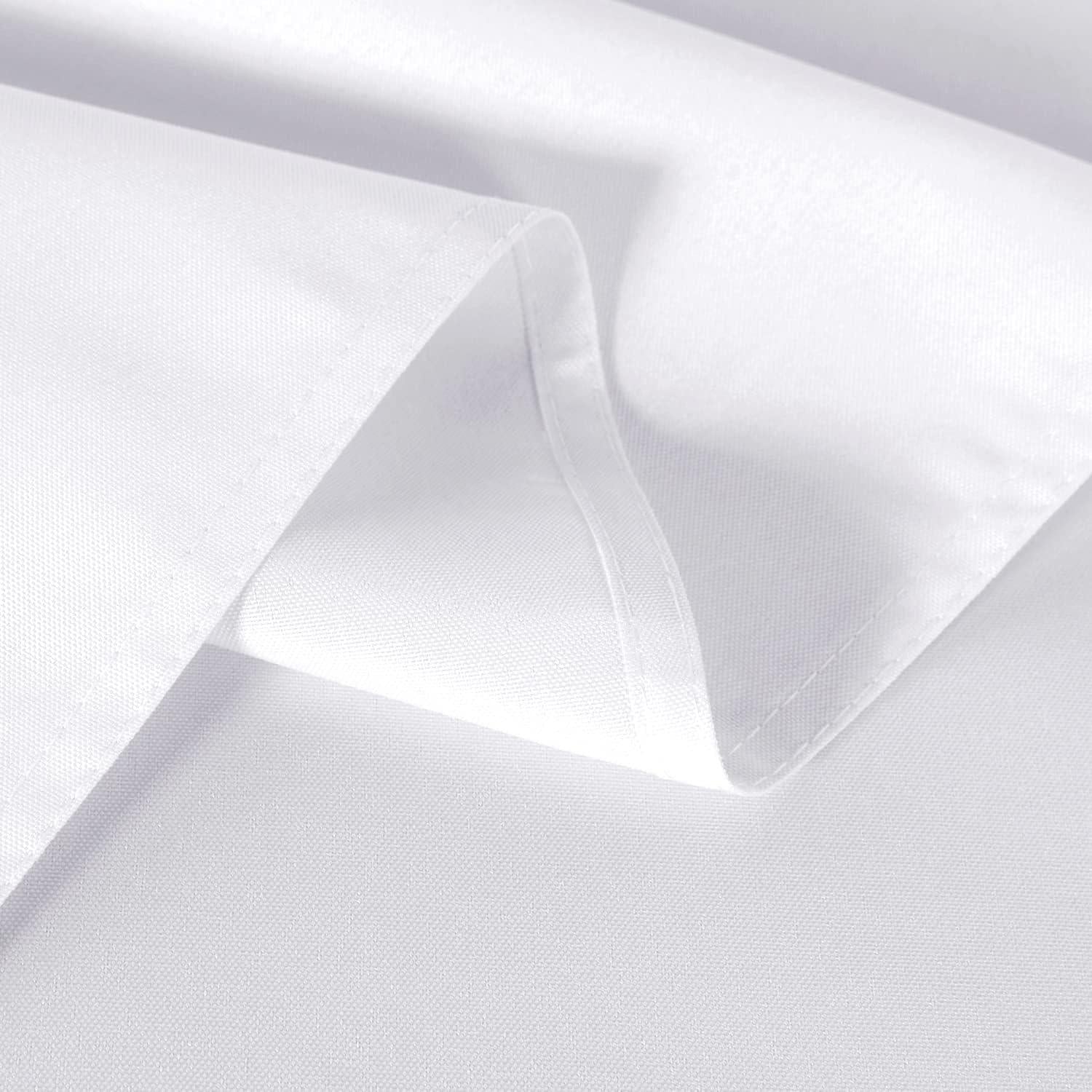 2-Pack White Polyester Tablecloths, 60x102 Inch, Stain Resistant, Washable (6FT Rectangle)