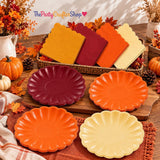 48pc Fall Paper Plates & Napkins Set, Autumn Harvest Tableware (7 Inch)