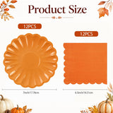 48pc Fall Paper Plates & Napkins Set, Autumn Harvest Tableware (7 Inch)