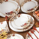Boho Floral Fall Tableware Set, Rustic Paper Plates, Napkins, Cutlery (Serves 25)