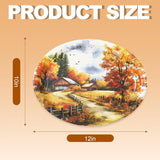 50pc Fall Paper Plates, Watercolor Autumn Landscape, Thanksgiving Party Supplies