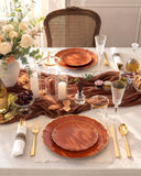 175pc Terracotta Gold Rim Tableware Set, Serves 25, Disposable Party Decor