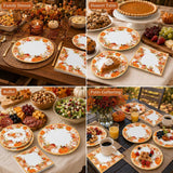 Watercolor Pumpkin Fall Tableware Set, 150pc Thanksgiving Party Supplies (50 Guests)