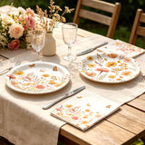 Boho Floral Butterfly Paper Plates & Napkins, Autumn Baby Shower Tableware Set (10)