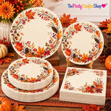 Watercolor Maple Leaf Thanksgiving Tableware Set, 150pc Fall Party Supplies