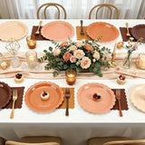Autumn Tableware Set, 24-Piece Scalloped Plates, Napkins, Forks (Serves 24)