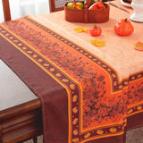 Orange Brown Pumpkin Print Tablecloth, Wrinkle Resistant Fall Harvest Decor (60x84 Inch)
