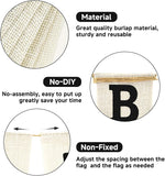 Burlap Happy Birthday Banner, Rustic Party Backdrop Decor (Pre-Strung)