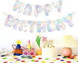 Holographic Happy Birthday Banner, 9FT Rainbow Garland, Y2K Party Decor